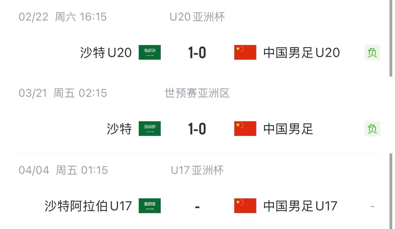 國字號三遇沙特！國少U17亞洲杯首戰(zhàn)對陣沙特，此前國足&國青均負(fù)